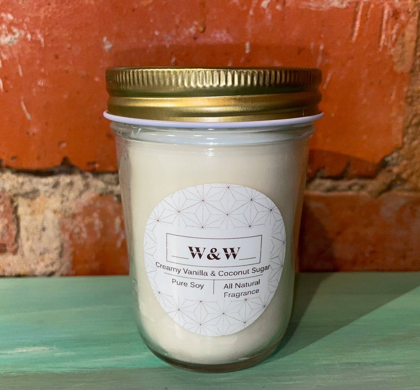 “Creamy Vanilla & Coconut Sugar” Pure Soy Wax Natural Candle