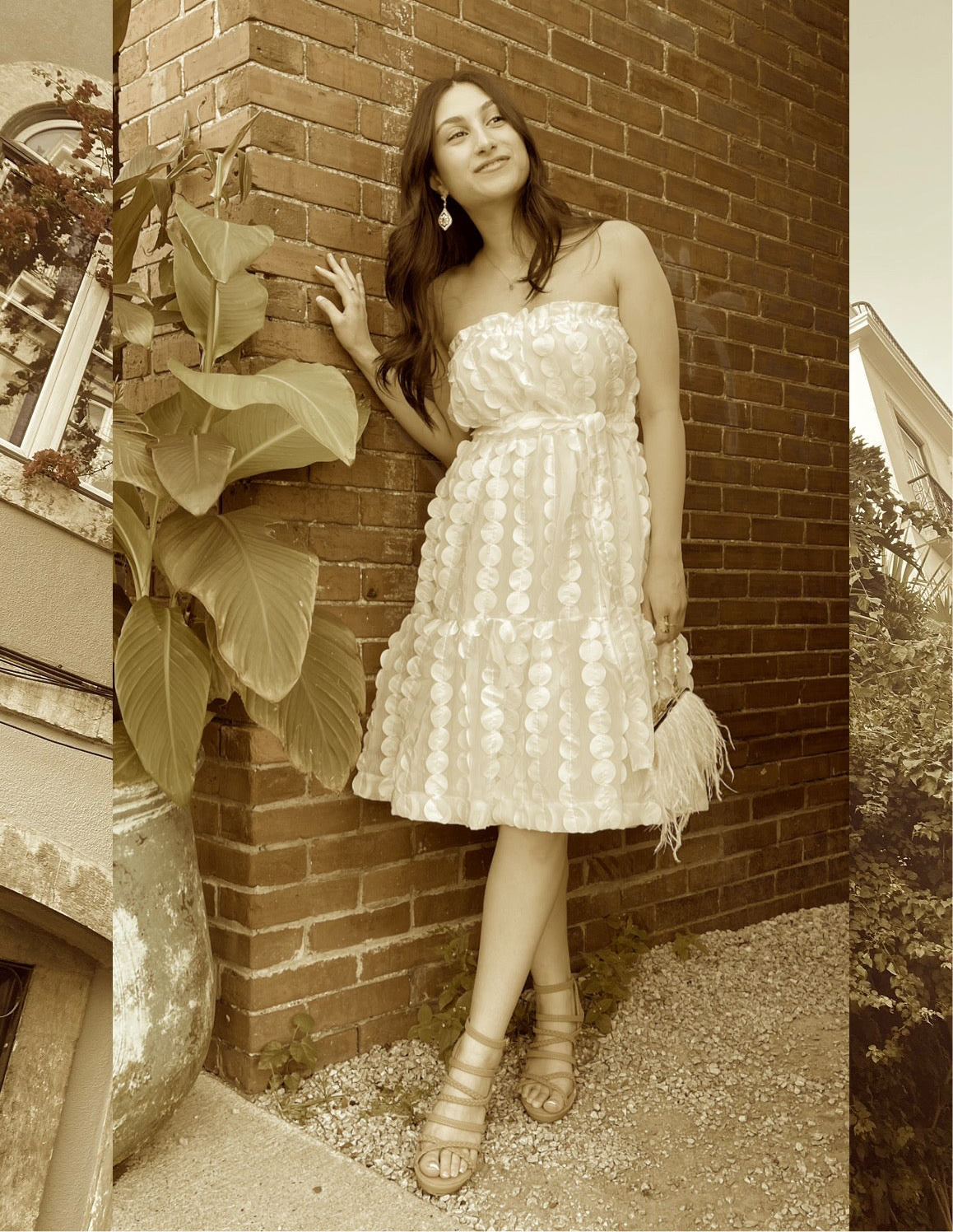Blanco Flutter Dot Sundress