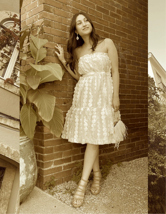 Blanco Flutter Dot Sundress