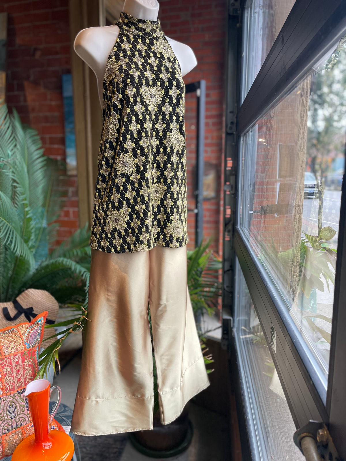 Mock Neck Halter Tunic Top