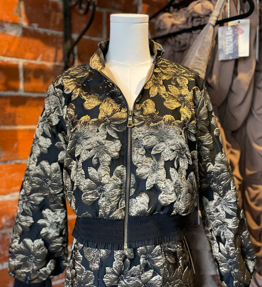 Floral Brocade Bomber Jacket