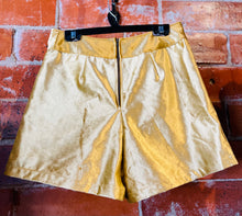 Load image into Gallery viewer, Gold Italian Silk Velvet A-Line Shorts
