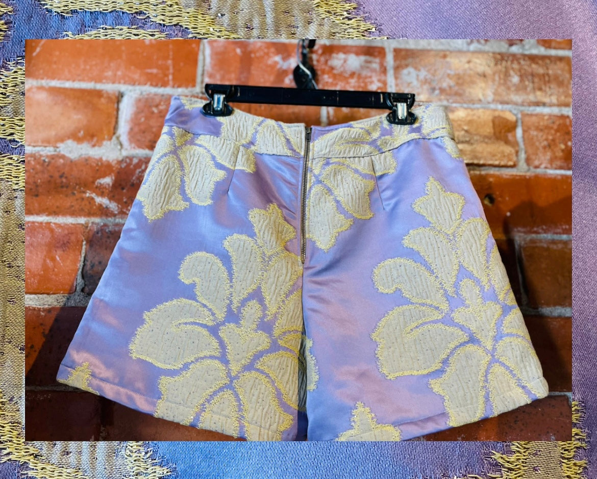 Lavender & Gold Brocade Shorts