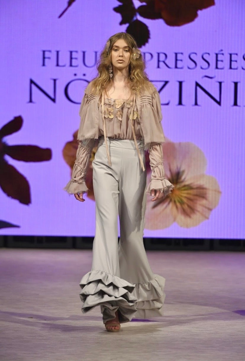 “Flowers in the Winter” Ruffled Jumpsuit & Blouse Jacket- Fleurs Pressées F/W 19/20 VFW